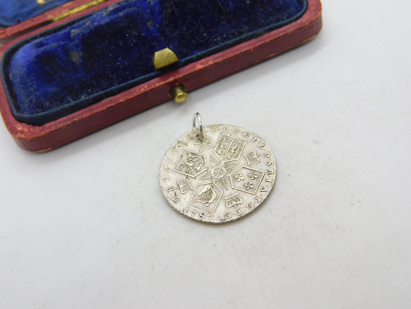 King George III Silver Sixpence Coin Charm or Pendant 1787 Fine Condition