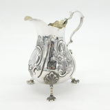 Victorian Sterling Silver Floral Pattern Cream Jug Antique 1854 London