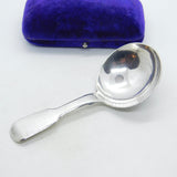 Victorian Sterling Silver Fiddle Pattern Tea Caddy Spoon Antique 1849 London