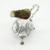 Victorian Sterling Silver Floral Pattern Cream Jug Antique 1854 London