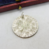 King George III Silver Sixpence Coin Charm or Pendant 1787 Fine Condition