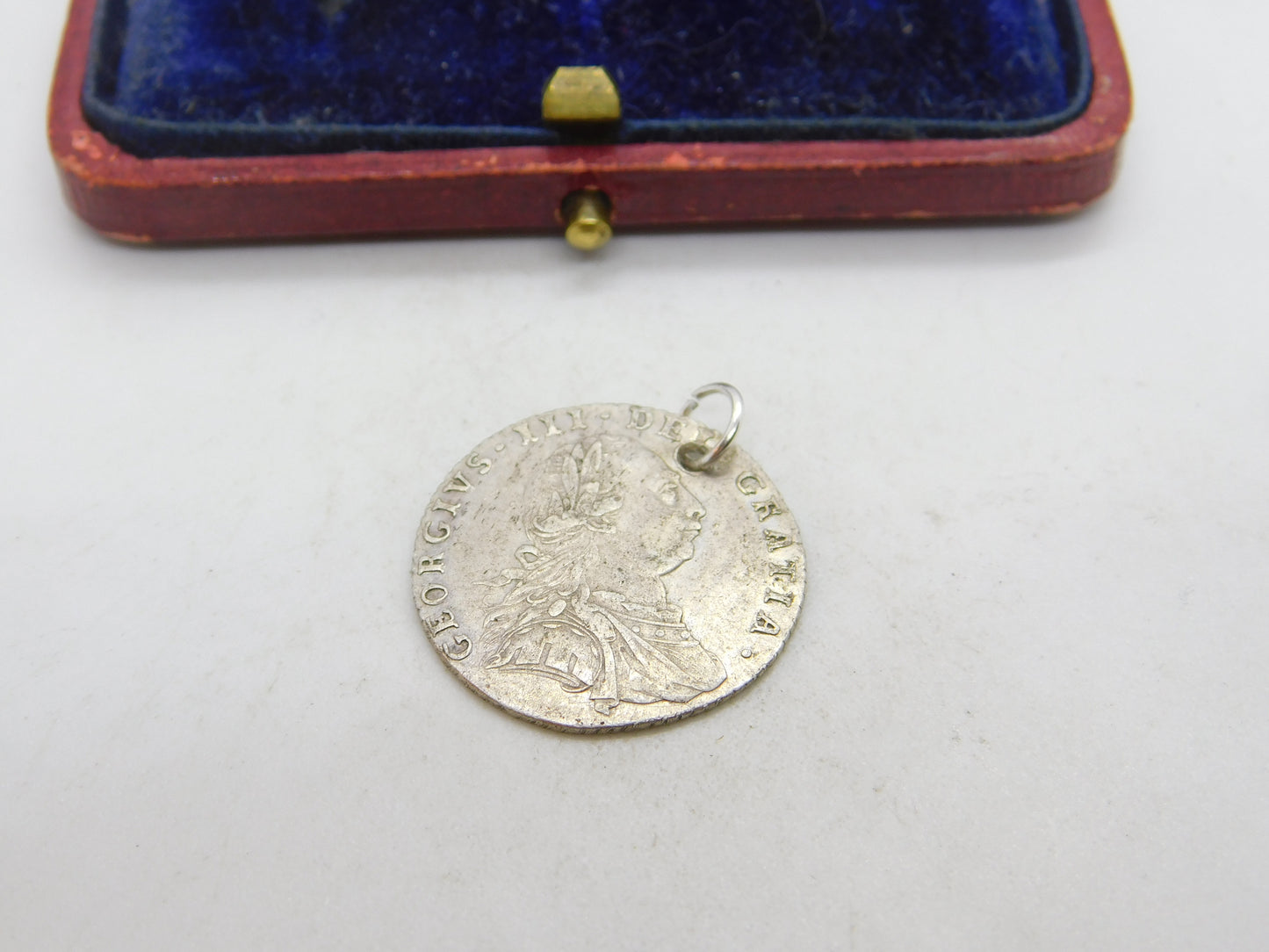 King George III Silver Sixpence Coin Charm or Pendant 1787 Fine Condition