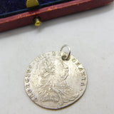 King George III Silver Sixpence Coin Charm or Pendant 1787 Fine Condition