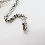 Edwardian Sterling Silver Trombone Link Albert Watch Chain 1902 Birmingham