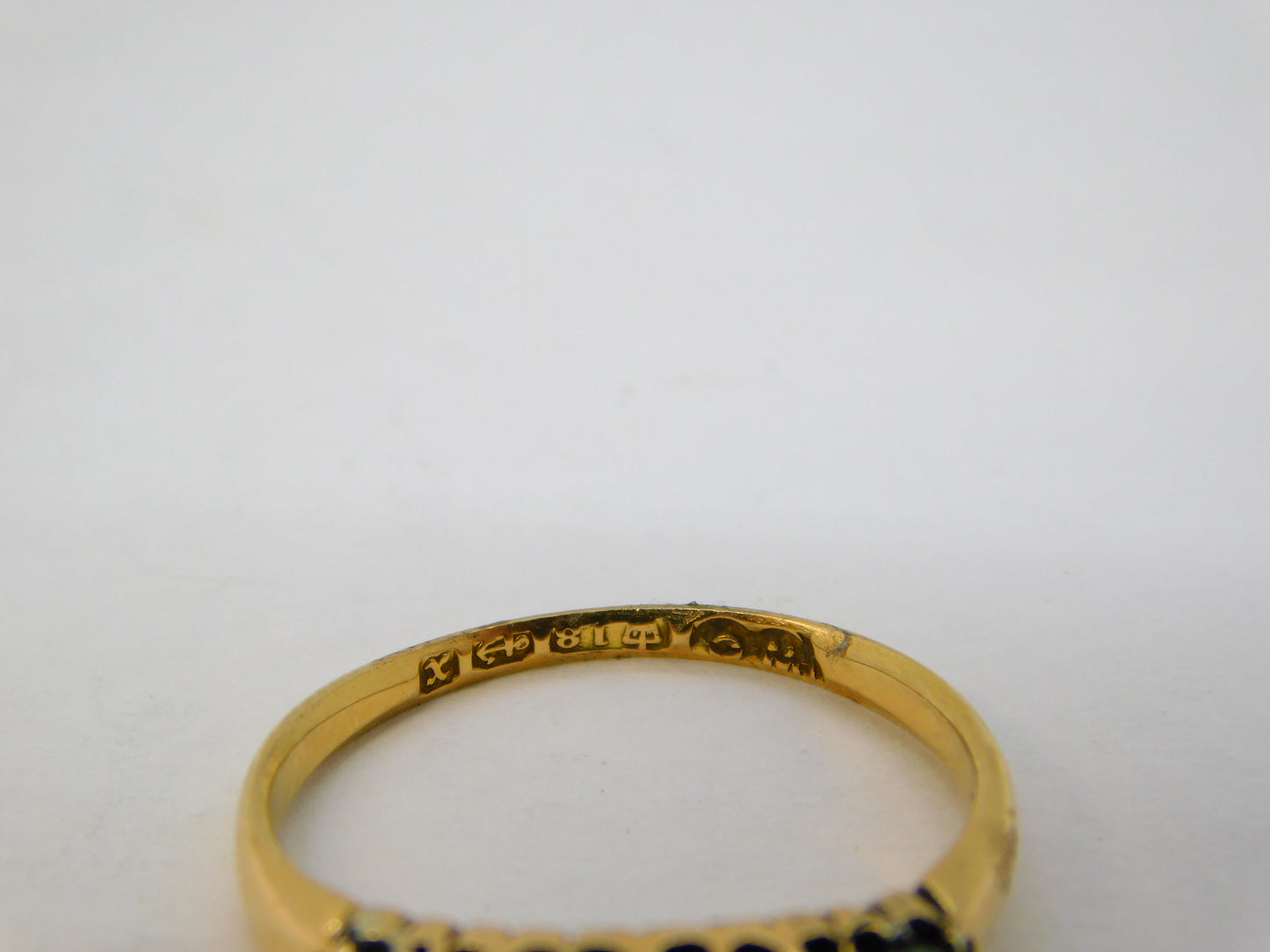 Victorian 18ct Gold, 0.2ct Diamond, Turquoise Boat Ring Antique 1897 Birmingham