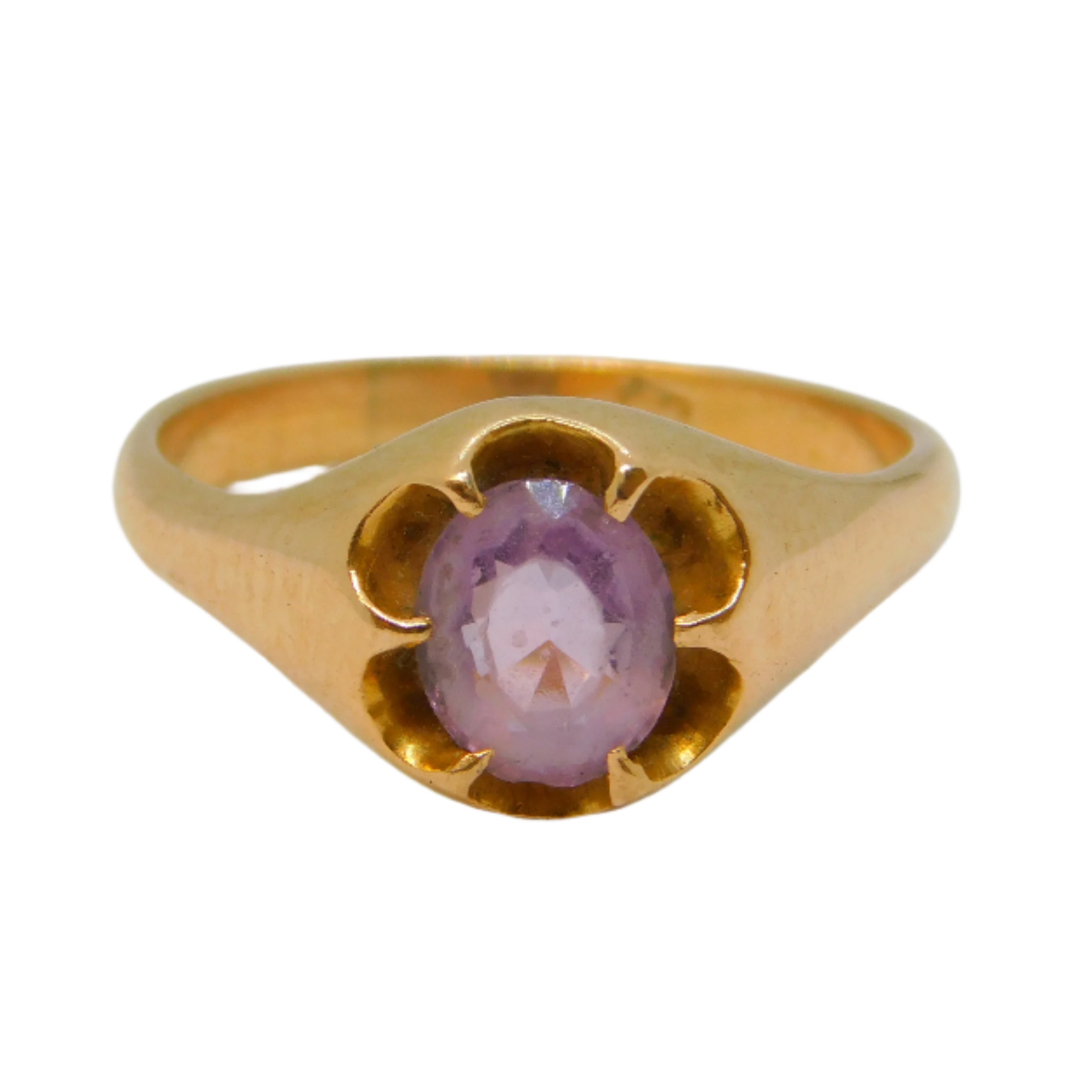 18ct gold amethyst signet ring