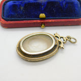 Mourning Hair Paste in Sterling Silver Locket Pendant Antique Edwardian c1910