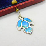 Victorian Art Nouveau Sterling Silver & Enamel Drop Pendant Antique c1890