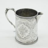 Victorian Sterling Silver Floral Pattern Tankard Cream Jug Antique 1878 London