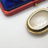 Mourning Hair Paste in Sterling Silver Locket Pendant Antique Edwardian c1910