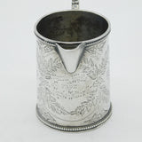 Victorian Sterling Silver Floral Pattern Tankard Cream Jug Antique 1878 London