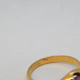 Victorian 18ct Gold Claw-Set Amethyst Signet Ring Antique c1890