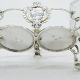 George II Sterling Silver & Cut Glass Sauce Decanters on Stand Antique 1759 London