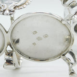 George II Sterling Silver & Cut Glass Sauce Decanters on Stand Antique 1759 London