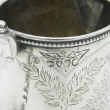 Victorian Sterling Silver Floral Pattern Tankard Cream Jug Antique 1878 London