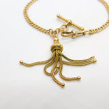 9ct Gold Albertina Watch Chain Bracelet with Tassel Fob Antique Victorian c1860