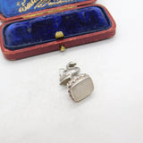 Victorian Sterling Silver Uncut Swan Form Fob Seal Stamp Pendant c1880 Antique