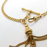 9ct Gold Albertina Watch Chain Bracelet with Tassel Fob Antique Victorian c1860