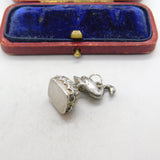 Victorian Sterling Silver Uncut Swan Form Fob Seal Stamp Pendant c1880 Antique