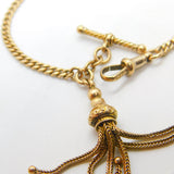 9ct Gold Albertina Watch Chain Bracelet with Tassel Fob Antique Victorian c1860