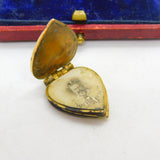Edwardian Gilt Metal & Red Enamel Coronation Photobook Charm Antique c1902