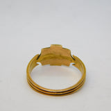 George IV 15ct Yellow Gold, Seed Pearl & Turquoise Dress Ring Antique c1830