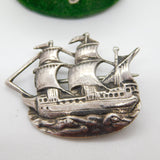 Shipton & Co. Sterling Silver Mayflower Ship Brooch 1938 Chester Antique Deco