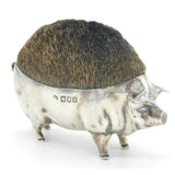 Victorian Large Sterling Silver Standing Pig Pen Wipe Antique 1901 London