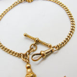 9ct Gold Albertina Watch Chain Bracelet with Tassel Fob Antique Victorian c1860