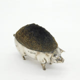 Victorian Large Sterling Silver Standing Pig Pen Wipe Antique 1901 London