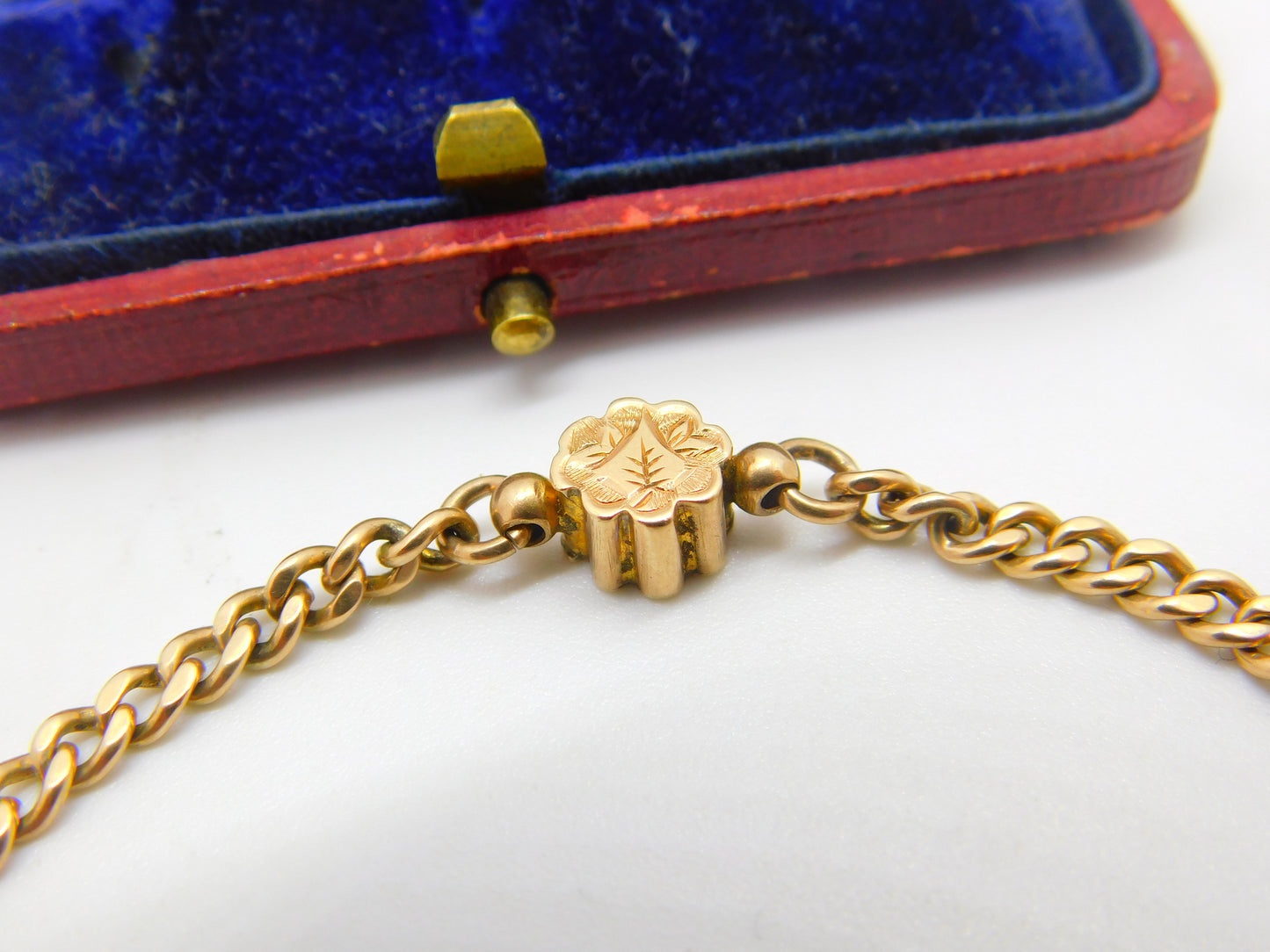 9ct Gold Albertina Watch Chain Bracelet with Tassel Fob Antique Victorian c1860