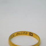 George I 22ct Gold Posey Ring 'Let Virtue Bee Thy Guide' Antique c1725 London