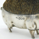 Victorian Large Sterling Silver Standing Pig Pen Wipe Antique 1901 London