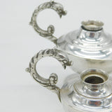 Pair of Egyptian .900 Grade Silver Graduating Table Cigar Lighters Antique c1920 Art Deco