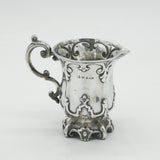 Victorian Sterling Silver Gothic Pattern Tankard Cream Jug Antique 1849 Sheffield