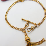 9ct Gold Albertina Watch Chain Bracelet with Tassel Fob Antique Victorian c1860