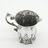 Victorian Sterling Silver Gothic Pattern Tankard Cream Jug Antique 1849 Sheffield