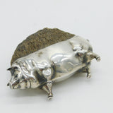 Victorian Large Sterling Silver Standing Pig Pen Wipe Antique 1901 London