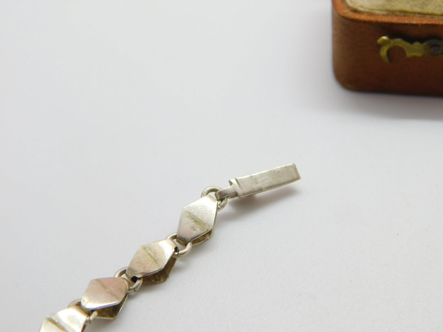 Sterling Silver Graduating Cabochon Moonstone Set Bracelet Antique c1920 Deco