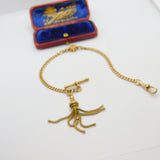9ct Gold Albertina Watch Chain Bracelet with Tassel Fob Antique Victorian c1860