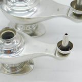 Pair of Egyptian .900 Grade Silver Graduating Table Cigar Lighters Antique c1920 Art Deco