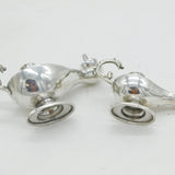 Pair of Egyptian .900 Grade Silver Graduating Table Cigar Lighters Antique c1920 Art Deco