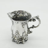 Victorian Sterling Silver Gothic Pattern Tankard Cream Jug Antique 1849 Sheffield