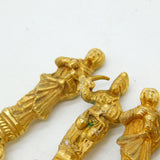 19th Century Set of Four Gold Plated Decorative Apostle Tablespoons Antique c1880