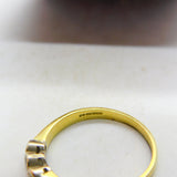 18ct Yellow Gold, Sapphire & Diamond Set Band Ring 2000 Sheffield Vintage