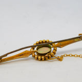 Edwardian 15ct Yellow Gold, Cabochon White Opal & Pearl Brooch Antique c1910