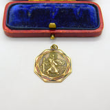 9ct Yellow Gold St Christopher Patron of Travel Pendant 1979 Birmingham Vintage