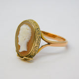George IV 15ct Gold Mourning Gentleman Cameo Signet Ring Antique c1830