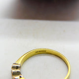 18ct Yellow Gold, Sapphire & Diamond Set Band Ring 2000 Sheffield Vintage