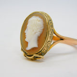 George IV 15ct Gold Mourning Gentleman Cameo Signet Ring Antique c1830